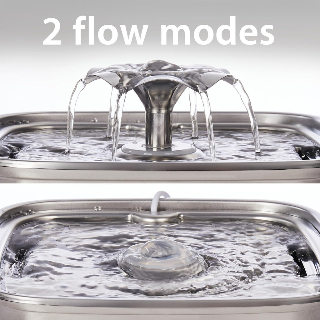 Veken 108oz Stainless Steel Cat Water Fountain – Ultra-Quiet
