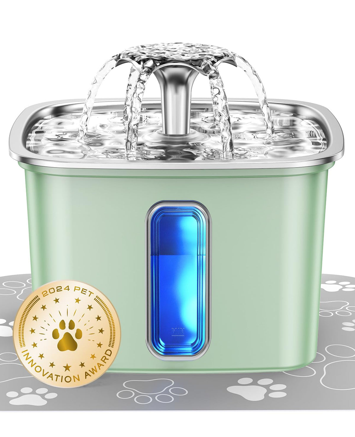 Veken 108oz Stainless Steel Cat Water Fountain – Ultra-Quiet