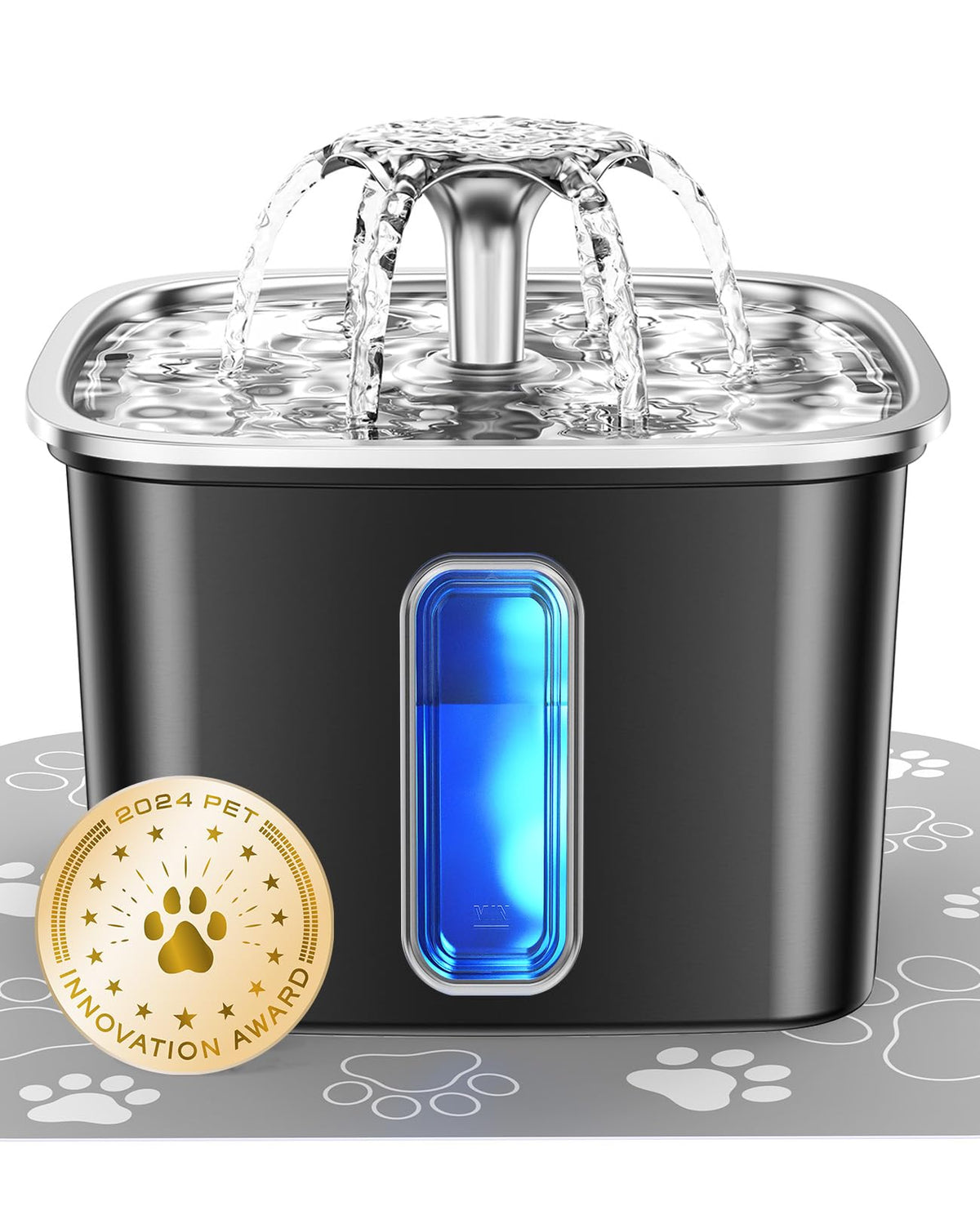 Veken 108oz Stainless Steel Cat Water Fountain – Ultra-Quiet