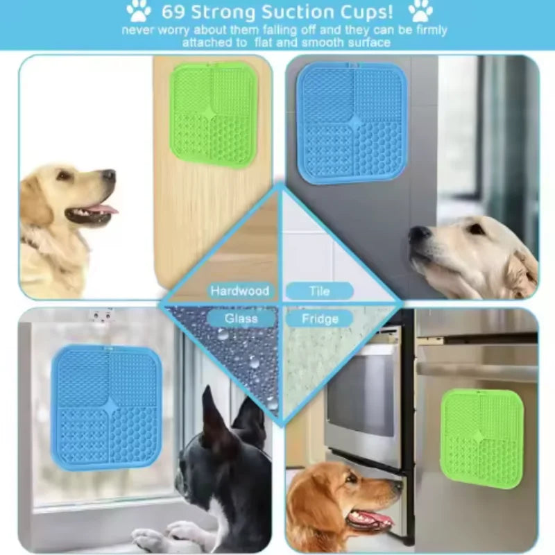 Silicone Lick Mat for Dogs – Slow Feeder, Bath Distraction & Training Aid