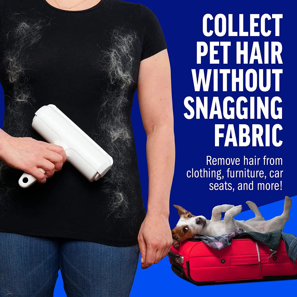 Pet Hair Remover Roller with Self-Cleaning Base – Reusable, No Sticky Tape