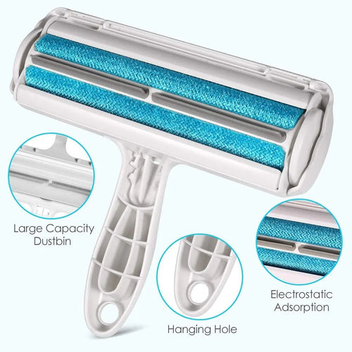 Pet Hair Remover Roller with Self-Cleaning Base – Reusable, No Sticky Tape
