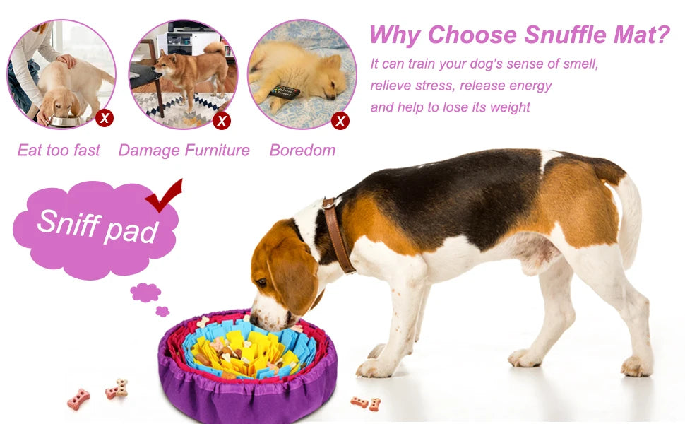 Pet Snuffle Mat for Dogs & Cats – Slow Feeder, Mental Stimulation, Machine Washable