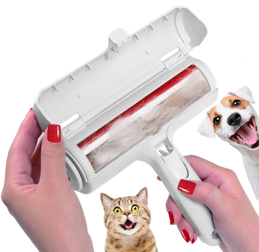 Pet Hair Remover Roller with Self-Cleaning Base – Reusable, No Sticky Tape